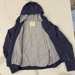 Zine Full Zip Hooded Windbreaker Lightweight Jacket Womens Size Small SlateBlue Blue Photo 4