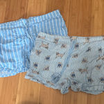 Jaclyn Intimates Blue Striped and Dog Print Pajama Shorts Photo 0