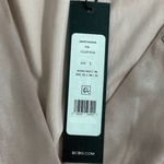 BCBGMAXAZRIA NWT Rose Pink Shimmer Metallic Surplice Long Sleeve Bodysuit Size L Photo 4