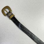 Streets Ahead Belt Womens Small Black Croc Embossed Leather Mixed Metal Buckle Photo 2