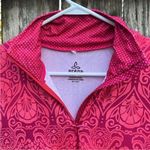 prAna Stretch Zip Neckline Multi Pattern Ruched Long Sleeve Dress Size Medium Photo 3