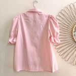 Fairycore babydoll Lolita Pink Vintage blouse shirt top lace scallop, button Photo 1