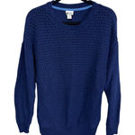 Stylus Navy Blue Crewneck Textured Knit Pullover Sweater Women's Size XL Photo 0