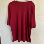 Quacker Factory Red Christmas‎ Reindeer Shirt Bling Rhinestones Large Photo 2