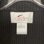 Circles Black Ribbed Knit Faux Leather Vest Sz L Size L Photo 1