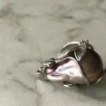 Stunning Baroque Pearl Orchid Pendant Silver Photo 1