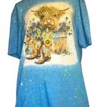 Gildan  Cow Bandana Farm Animal Highland Cow Graphics Women T-shirt Photo 3