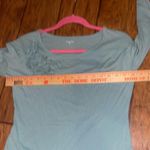 Garnet Hill  light greenish blue  Long Sleeve top shirt woman’s size Medium Photo 4