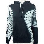 AQUA  Black White Tie Dye Hooded Hoodie Pullover Sweatshirt Sweater Top Sz S Photo 0