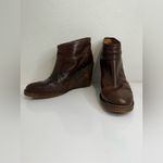 MM6 Maison Margiela Brown Leather Wedge Pull On Ankle Boots Size 39.5 VGUC Photo 1