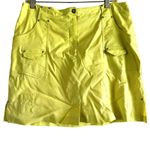 Jamie Sadock Skort Golf Front Slit Pockets Zip Fly Athletic Nylon Yellow 12 Photo 0