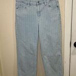 Old Navy Size 6 Wide Leg Light Wash High Rise Pin Striped Jeans Photo 0