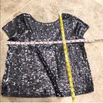 EXPRESS 🆕 silver sequin cropped cap sleeve… Photo 7