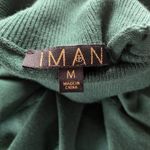 IMAN dark green long sleeve stretchy pullover turtleneck top women's size medium Photo 6