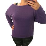 Uget MEDIUM Oversized Long Batwing Sleeve Pullover Round Neck Knit Top Purple Photo 29