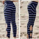 Free People Movement Gidget Black Blue Striped Cut Photo 1