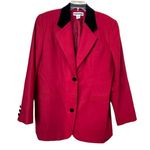 Jennifer Moore Red Wool Blazer Size 16 Photo 0