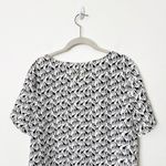 J.Crew [] Black White Giraffe Novelty Print Short Sleeve Round Neck Blouse Sz XL Photo 4