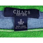 CHAPS Sweater Size Small Linen Blend Green Serape Stripe Southwestern Santa Fe Photo 6
