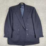 Joseph Abboud Nordstrom Blazer Mens 41S Navy‎ Peak Lapel Double Breasted Coat Blue Size XL Photo 13