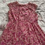 Allison Brittney floral pink beige Barbiecore high waist cotton dress, size M Photo 5