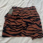 ALLSAINTS pia zephyr orange black tiger striped ruffled mini skirt NWT 4 Photo 10