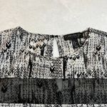 Forever 21 + Crewneck Abstract Print Blouse w/ Mesh Trim Size X-Large Neutral Photo 2