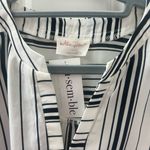 Allie Rose  Women’s Ruffle Sleeve Striped Black and White Tank Size Large NWT Photo 1