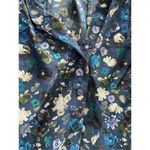 margaret o'leary Margaret O’Leary Poet Top Blue Floral Button Silk Photo 3