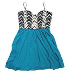 Bongo 🆕 Sequined DRESS Juniors 13 Black White Aqua Teal Prom Homecoming Formal Photo 0