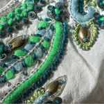 Sulu Collection Women’s Size 6 White Green Blue Embroidered Sequin Tunic Dress Photo 4