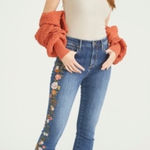 Driftwood  Jackie‎ Floral embroidered high rise skinny straight 26 Photo 0