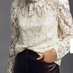 Anthropologie NWT Mare x Cream Floral Lace Long Sleeve Blouse Built in Tank XXS Photo 0