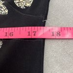 Eva Varro Red Black Floral Stripe Blouse Small Short Sleeve Stretch Wearable Art Red Photo 5