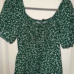 NWOT Green Floral Milkmaid Dress Photo 3