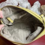 Margot New York Soft Pebbled Leather Small Crossbody Bag Mustard Yellow Photo 13