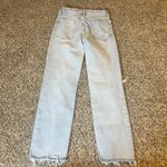 Gap  Denim Cheeky Straight Jeans Light Wash Ripped Distressed Raw Hem Size 00 24 Photo 8