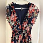 Kate and Lilly Maxi Dress Color Blue/Burnt Orange Flowers Multi Size 6 Blue Photo 1