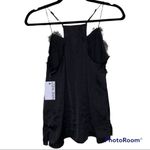 Nine West  XS black lace trim v-neck cami adjustable straps satin construction Photo 2