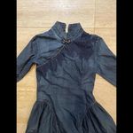 Women's Flared Turtleneck Dress Blue‎ Cotton Blue Size undefined Photo 10