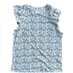 Nation Ltd  Paulette Ruffle Tank White Blue Size Large Photo 2