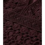 Abercrombie & Fitch Lace Crochet V-Neck Skater Dress Burgundy Mini Dark Romantic Photo 4