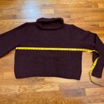 Topshop  Womens 12 Maroon Long Puff Sleeve Chunky Turtleneck Pullover Sweater Photo 3