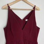 Dress the Population Burgundy Alicia Mixed Media Midi Dress Photo 5