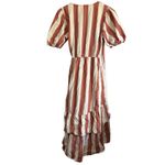 Knox Rose Striped Wrap Midi Dress Puff Sleeve Tiered Ruffle Waist Tie S Photo 9