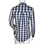 Anthropologie Holding Horses Shirt Womens 2 Blue White Plaid Metal Snap Western Photo 3