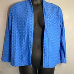 kim rogers  blue textured cardigan Photo 0