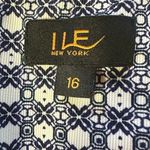 I Le New York Belted‎ Dress Navy & White Size 16 Chain Print Career Work Wear Blue Photo 7