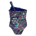 Becca One Shoulder Ruffle Paisley Print Swimsuit One Piece Bathing Suit Medium Photo 1