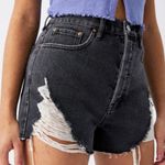 PacSun Ultra High Rise Vintage Shorts Womens 28 Washed Black Button Fly Festival Photo 1